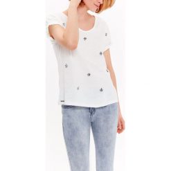 T-shirty damskie: T-SHIRT KRÓTKI RĘKAW DAMSKI Z APLIKACJĄ