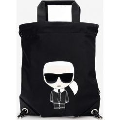 Karl Lagerfeld K/Ikonik Plecak Czarny. Czarne plecaki damskie KARL LAGERFELD, z nadrukiem, ze skóry. Za 648,95 zł.