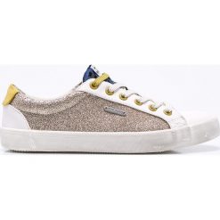 Pepe Jeans - Tenisówki. Żółte tenisówki damskie marki Pepe Jeans, z jeansu, na sznurówki. W wyprzedaży za 269,90 zł.
