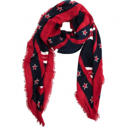 Chusta TOMMY HILFIGER - Regimental Stripes S AW0AW05918 901. Niebieskie chusty damskie TOMMY HILFIGER, z bawełny. Za 229,00 zł.