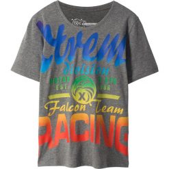 T-shirt z modnym nadrukiem Slim Fit bonprix szary melanż z nadrukiem. Szare t-shirty chłopięce bonprix, z nadrukiem, bez rękawów. Za 34,99 zł.