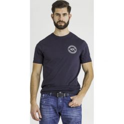 PASEK emporio armani. Niebieskie paski męskie Emporio Armani, w paski, ze skóry. Za 409,00 zł.