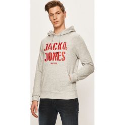 Jack & Jones - Bluza. Niebieskie bluzy męskie s, z nadrukiem, z bawełny, z kapturem. W wyprzedaży za 129,90 zł.