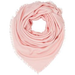 Emporio Armani LOGO SCARF SQUARE Chusta rose. Różowe chusty damskie Emporio Armani, bez wzorów, z wiskozy. Za 379,00 zł.