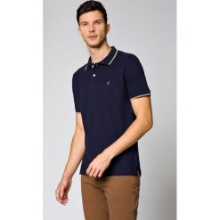 Koszulka Granatowa Polo Wayne. Koszulki męskie LANCERTO, xl, bez wzorów, z bawełny, klasyczne, bez rękawów. Za 129,90 zł.