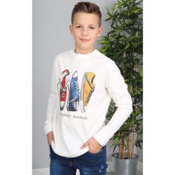 Kremowa Bluzka NDZ8145. Białe t-shirty chłopięce Fasardi, bez wzorów, bez rękawów. Za 29,00 zł.
