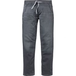 Dżinsy dresowe Slim Fit Straight bonprix szary denim. Szare jeansy męskie bonprix, m, bez wzorów. Za 109,99 zł.