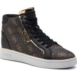 Sneakersy GUESS - Brina FL7BRN FAL12 BROWN/BLACK. Pomarańczowe półbuty damskie Guess, z materiału. W wyprzedaży za 429,00 zł.