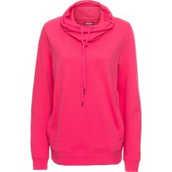 Bluzy rozpinane damskie: Bluza z szerokim golfem, długi rękaw bonprix różowy hibiskus