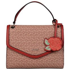 Guess Torebka Damska I Damska Andover Logo Crossbody - Red. Czerwone torebki klasyczne damskie marki Guess, z aplikacjami, z materiału. W wyprzedaży za 400,00 zł.