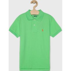Polo Ralph Lauren - Polo dziecięce 134-176 cm. Zielone t-shirty chłopięce Polo Ralph Lauren, bez wzorów, z bawełny, z krótkim rękawem. W wyprzedaży za 199,90 zł.