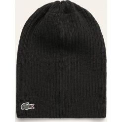 Lacoste - Czapka. Zielone czapki męskie Lacoste, na zimę, bez wzorów, z wełny. Za 199,90 zł.