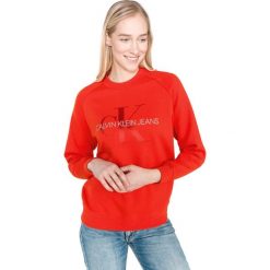 Calvin Klein Bluza Czerwony. Czerwone bluzy damskie Calvin Klein, m, z nadrukiem, z bawełny, bez rękawów, bez kaptura. Za 498,95 zł.