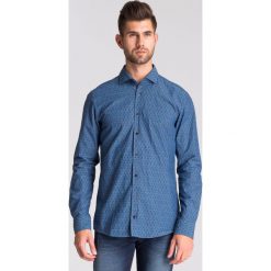 Niebieska koszula Hanjo we wzór. Niebieskie koszule męskie JOOP! Jeans, s, bez wzorów, z bawełny, z włoskim kołnierzykiem, bez rękawów. Za 179,60 zł.