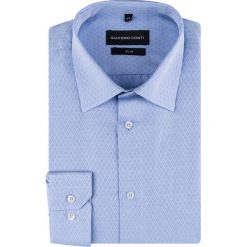 Koszula SIMONE KDNS000294. Niebieskie koszule męskie Giacomo Conti, na zimę, m, bez wzorów, z bawełny, eleganckie, z klasycznym kołnierzykiem, bez rękawów. Za 149,00 zł.