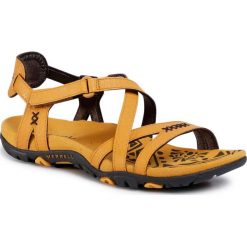Sandały MERRELL - Standspur Rose Ltr J001088 Gold. Żółte klapki damskie Merrell, bez wzorów, ze skóry, sportowe, bez obcasa, bez zapięcia, outdoorowe. Za 279,00 zł.