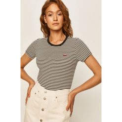 Levi's - T-shirt. Czarne bluzki damskie Levi's®, s, bez wzorów, z bawełny, z okrągłym kołnierzem. W wyprzedaży za 79,90 zł.