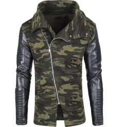 Bluza męska długa z kołnierzem zielona - moro Recea. Zielone bluzy męskie Recea, m, moro, z poliesteru, z kapturem, z długim rękawem, długie, bez kaptura. W wyprzedaży za 79,99 zł.