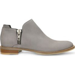 Botki NEVIA. Szare botki damskie Gino Rossi, ze skóry, eleganckie, bez obcasa, na obcasie, na zamek. Za 299,90 zł.