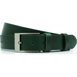 Zielony pasek męski KMG27. Zielone paski męskie KMG - Galanteria Skórzana, w paski, z jeansu, eleganckie. W wyprzedaży za 67,50 zł.