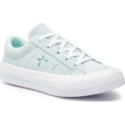 Tenisówki CONVERSE - One Star Ox 663590C Teal Tint/Teal Tint/White. Zielone trampki dziewczęce Converse, bez wzorów, ze skóry, na sznurówki. W wyprzedaży za 189,00 zł.