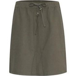 Spódnica w kolorze khaki. Brązowe spódniczki damskie Fransa, s, bez wzorów, z bawełny, midi. W wyprzedaży za 43,95 zł.