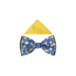Niebieska mucha w kwiaty A330. Niebieskie muszki męskie Adam Collection - Krawaty i dodatki, na co dzień, w kwiaty, z tkaniny, eleganckie. Za 49,50 zł.