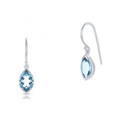 Zjawiskowe Kolczyki Srebrne - srebro 925, Blue topaz. Szare kolczyki damskie W.KRUK, z topazem, srebrne, z zapięciem typu bigiel. Za 249,00 zł.