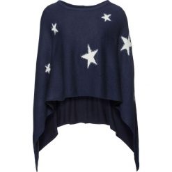 Poncho w gwiazdy bonprix ciemnoniebiesko-beżowy. Niebieskie żakiety damskie bonprix, z aplikacjami. Za 79,99 zł.
