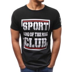 T-shirty męskie z nadrukiem: T-shirt męski z nadrukiem czarny (rx2671)