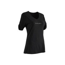 Koszulka krótki rękaw Gym & Pilates 510 damska. Szare bluzki damskie DOMYOS, s, bez wzorów, z elastanu, bez kołnierzyka, z krótkim rękawem. Za 39,99 zł.
