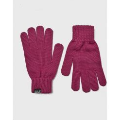 Jack Wolfskin - Rękawiczki Milton. Różowe rękawiczki męskie z wełny. W wyprzedaży za 59,90 zł.
