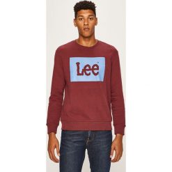 Lee - Bluza. Brązowe bluzy męskie Lee, s, z nadrukiem, z bawełny, z okrągłym kołnierzem, bez rękawów, bez kaptura. W wyprzedaży za 189,90 zł.