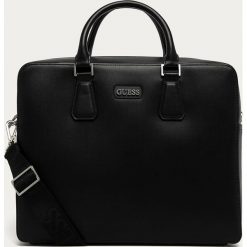Guess Jeans - Torba. Czarne torby męskie skórzane Guess Jeans, w paski, z poliesteru, biznesowe, małe. Za 679,90 zł.