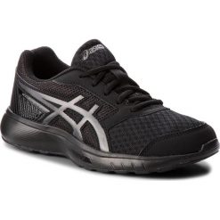 Buty ASICS - Stormer 2 T893N Black/Black 002. Czarne buty sportowe damskie marki Asics, bez wzorów, ze skóry ekologicznej, sportowe, do biegania. W wyprzedaży za 169,00 zł.