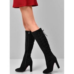 Buty zimowe damskie: Czarne Kozaki High Chance