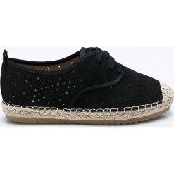 Answear - Espadryle CHC-SHOES. Czarne espadryle damskie ANSWEAR, bez wzorów, z gumy, bez obcasa, na obcasie. W wyprzedaży za 49,90 zł.