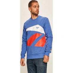 Reebok Classic - Bluza. Niebieskie bluzy męskie Reebok Classic, s, z nadrukiem, z bawełny, z okrągłym kołnierzem, bez rękawów, bez kaptura. Za 229,90 zł.