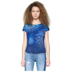Desigual Desigual T-Shirt Damski Xs Ciemno-Niebieski. Niebieskie t-shirty damskie marki Desigual, xs, z kontrastowym kołnierzykiem. W wyprzedaży za 159,00 zł.