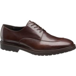 Półbuty męskie AM SHOE brązowe. Pomarańczowe buty wizytowe męskie AM SHOE, bez wzorów, ze skóry, na sznurówki. Za 219,90 zł.