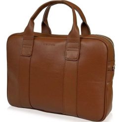 Torba męska na ramię na laptop casual BRODRENE B01 jasnobrązowa - j. brązowy. Pomarańczowe torby męskie skórzane Brødrene, casualowe. Za 189,99 zł.
