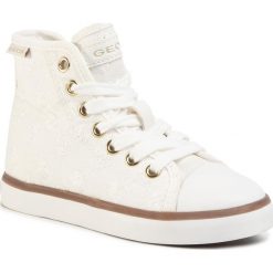 Trampki GEOX - J Ciak G. B J0204B 000DS C1000 M White. Białe trampki dziewczęce Geox, bez wzorów, ze skóry, bez zapięcia. Za 239,00 zł.