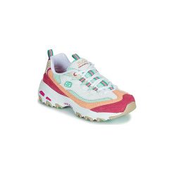 Buty Skechers D'LITES. Brązowe trampki i tenisówki damskie Skechers, bez wzorów, bez zapięcia. Za 278,10 zł.