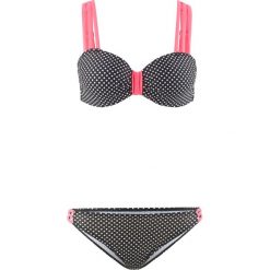 Bikini na fiszbinach (2 części) bonprix czarno-biały. Czarne stroje kąpielowe damskie bonprix, w paski. Za 99,99 zł.