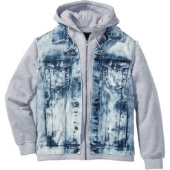 Kurtka dżinsowa z rękawami reglanowymi bonprix niebieski "bleached”. Niebieskie kurtki męskie bonprix, m, bez wzorów, z dzianiny, bez kaptura. Za 239,99 zł.