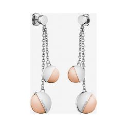 Calvin Klein Kolczyki Srebrny Beżowy. Szare kolczyki damskie Calvin Klein, srebrne. Za 455,95 zł.