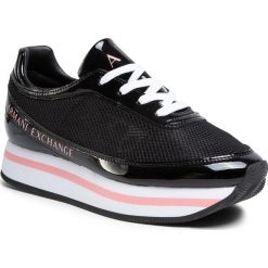 Sneakersy ARMANI EXCHANGE - XDX030 XV314 Bkack 00002. Czarne półbuty damskie Armani Exchange, ze skóry ekologicznej. W wyprzedaży za 519,00 zł.