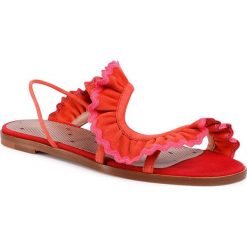Sandały RED VALENTINO - TQ0S0D69 Coral/Fu C07. Czerwone klapki damskie Red Valentino, bez wzorów, ze skóry, bez obcasa, na obcasie. W wyprzedaży za 859,00 zł.