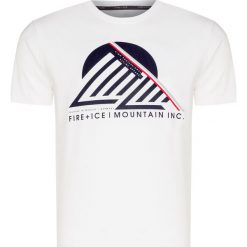 T-shirt BOGNER FOX. Białe t-shirty męskie Bogner, z nadrukiem, z tkaniny, sportowe, z okrągłym kołnierzem. W wyprzedaży za 176,00 zł.
