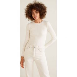 Mango - Sweter Ribby. Szare swetry klasyczne damskie Mango, l, z dzianiny, z okrągłym kołnierzem. Za 139,90 zł.